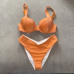 Victoria’s Secret Orange Glitter Bikini Set